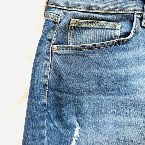 NWT LAUREN CONRAD Women High Rise Stretch Fringe Denim Cut Off Shorts Plus 24W - Picture 2 of 8